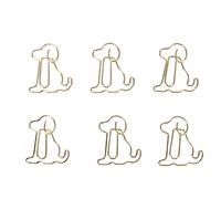 Dog Shape Paper Clips, Metallic Office Paper Clips, Cute Gold Rust Proof Reusable Paperclips with Improved Slip Resistance for Document Organization, 100 pcs with Storage