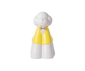 Dog Shape Pet Memorial Urn,Ceramic Pet Urn for Ashes, for Small Pets(Yellow)