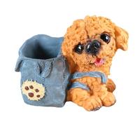 Dog Shaped Pen Cup Resin Pencil Cup Desktop Pen Stand Makeup Brush Organizer Storage Box for Table Office Desk Decoration Large Capacity Dog Theme