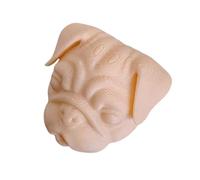 Dog Shaped Toothpaste Cap, Funny Pug Vomiting Design PLA Easy Squeeze Dispenser for Bathroom Oral Care Routine Gag Gift for Friend Dog Lover Unique Accessory Khaki