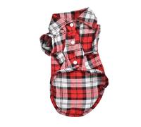 Dog Shirt, Checked Pet Shirt, Cat Shirt, All Season Shirt, British Check Pattern, Basic Pet Clothes, Soft, Casual Dog Clothes, Fancy Dog Coat (Red, M)