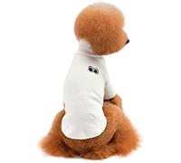 Dog Shirt Clothing Turtleneck pullover big eyes pattern Cat Puppy Soft Touching Cool Casual For Bichon Summer(White,L)