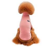 Dog Shirt Clothing Turtleneck pullover big eyes pattern Cat Puppy Soft Touching Cool Casual For Bichon Summer(Pink,M)