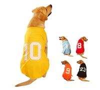 Dog Shirt Number Printed Summer Basic Vest Puppy Breathable T-Shirt Pet Sleeveless Tank Top Clothes for Large Medium Small Dogs (Large, Yellow)