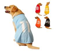 Dog Shirt Number Printed Summer Basic Vest Puppy Breathable T-Shirt Pet Sleeveless Tank Top Clothes for Large Medium Small Dogs (Large, Blue)