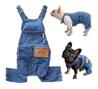 Dog Shirts Clothes Denim Overalls, Pet Jeans Onesies Apparel, Puppy Jean Jacket Sling Jumpsuit Costumes, Fashion Comfortable Blue Pants Clothing for Small Medium Dogs Cats Boy Girl (Blue, Large)