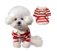 Dog Shirts for Small Dogs - Casual Striped Outfits with Collar, Breathable Dog Clothes - for Park, Beach, Travel, Outdoor, Party, Holiday, Birthday, Photography