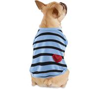 Dog Shirts for Small Dogs Summer Basic T-Shirt Striped Puppy Clothes Sequins Love Heart Sweatshirt Soft Cotton Short Sleeve Tee Shirt Pet Girl Boy Clothing Pullover Chihuahua Apparel, Blue, Small