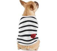 Dog Shirts for Small Dogs Summer Basic T-Shirt Striped Puppy Clothes Sequins Love Heart Sweatshirt Soft Cotton Short Sleeve Tee Shirt Pet Girl Boy Clothing Pullover Chihuahua Apparel, White, XS