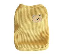 Dog Shirts for Small Dogs Summer Puppy Clothes T-Shirt with Leash Ring Soft Breathable Sleeveless Basic Shirt Toy Poodle Doggie Vest Tee Shirt Pet Apparel for Chihuahua Yorkie Yellow S (Yellow, M)