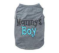 Dog Shirts for Small Medium Dogs, Pet Summer T-Shirts Mommy's Boy Letter Printed Pet T-Shirts Breathable Pet Clothes Puppy Shirt Sweatshirt Dog Clothes Dog Tshirt Vest for Dogs Pet Puppy Grey L