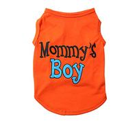 Dog Shirts for Small Medium Dogs, Pet Summer T-Shirts Mommy's Boy Letter Printed Pet T-Shirts Breathable Pet Clothes Puppy Shirt Sweatshirt Dog Clothes Dog Tshirt Vest for Dogs Pet Puppy Orange M