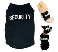 Dog Shirts Security Cat Apparel Costumes for Cosplay，Breathable Pet T-Shirts，Summer Clothes Vest for Dogs Puppy Boy Girl (Large, Black)