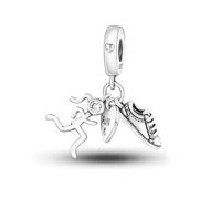 Dog Shoe Guitar Safety Chain Family Tree Rabbit Orca Birthday Charm Bead Pendant 925 Sterling Silver Compatible With Pandora Charm Moments Bracelet (Love To Run Love Heart Athlete Runner Shoe Trainer)