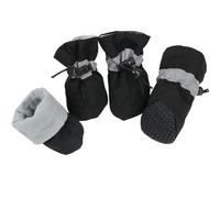 Dog Shoes 4pcs Antiskid Puppy Shoes Waterproof Winter Pet Dog Anti-slip Rain Snow Boots Footwear Thick Warm Fit use for Prewalkers Socks Booties(Spring Black,6)