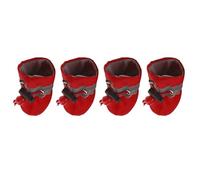 Dog Shoes 4pcs Pet Dog Shoes Anti-Slip Waterproof Fit use for Dogs Rain Snow Boots Footwear Thick Warm Cat Socks Small Slippers(Red no fluff,4XL)