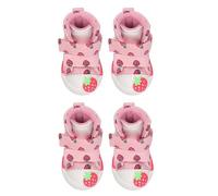 Dog Shoes, Breathable Canvas Cute Strawberry Dog Boots, Cute Comfortable Slip Resistant Dog Boots Paw Protectors with Breathable Rubber Sole for Small Medium Large Dogs Pink(Size 4)