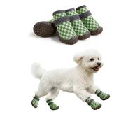 Dog Shoes Breathable Non-Slip Outdoor Booties for Small Medium Dogs, Pet Boots Paw Protector for Hot Pavement Hardwood Floors (Green, X-Small)
