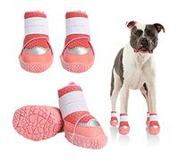 Dog Shoes Dog Boots for Small Medium Dogs,Dog Snow Boots Adjustable Breathable Fabric Paw Protector Anti-Slip Anti-Water Dog Boots for Walking Running Rain Snow Cold Weather 4PCS