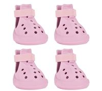 Dog Shoes, Dog Sandals for Hot Pavement, Water-Resistant Breathable Boots, Non-Slip Paw Protectors, Adjustable Straps Dog Rain Booties for Summer Beach and Rainy Day(Pink)