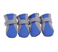 Dog Shoes Dog Shoes Anti-slip Spring Summer Boots Paw Protector Reflective Straps Breathable Net Pet Shose(Blue,M)