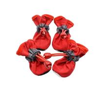 Dog Shoes Dog Shoes Summer Breathable Pet Foot Covers Waterproof Rain Boots Pattern Non-slip(B-red,M)