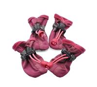 Dog Shoes Dog Shoes Summer Breathable Pet Foot Covers Waterproof Rain Boots Pattern Non-slip(B-rose red,M)