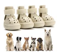 Dog Shoes for Hot Pavement,Non-Slip Waterproof Breathable Easy to Clean Put On and Take Off Dog Boots,Paw Protector for Hot Summer Roads Winter Snow (Beige, Size 10:(2.95"x3.54")(L*W))