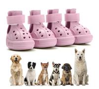 Dog Shoes for Hot Pavement,Non-Slip Waterproof Breathable Easy to Clean Put On and Take Off Dog Boots,Paw Protector for Hot Summer Roads Winter Snow (Pink, Size 9:(2.76"x3.35")(L*W))