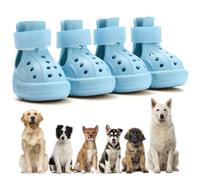 Dog Shoes for Hot Pavement,Non-Slip Waterproof Breathable Easy to Clean Put On and Take Off Dog Boots,Paw Protector for Hot Summer Roads Winter Snow (Blue, Size 7:(2.95"x2.36") (L*W))