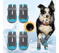 Dog Shoes for Large Small Medium Dogs Warm Non-Slip Protective Dog Boots for Winter Cold Pavement Waterproof Cotton Paw Protector for Snow Rain Outdoor (Blue, #1(2.16"*1.57")(L*W) for 11-26 lbs)