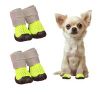 Dog Shoes for Small Dogs, Summer Soft Breathable Mesh Dog Shoes for Hot Pavement, Non-Slip Dogs Boots Paw Protectors for Outdoor Walking Indoor Hardfloors (Green, M: 3-4kg)