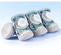 Dog Shoes, Luminous Waterproof Non-Slip Silicone Pet Sandals, Bondi Blue, Breathable Mesh, Multiple Sizes (Rotary Button Shoes - Rock Yellow (Pack of 4), Size 1 (recommended weight 3-4 kg))