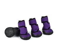 Dog Shoes,Slightly Waterproof Non-Slip Leica Upper Dog Boots Pet Paw Protective Cover Indoor Silent Shoes Outdoor Walking Footwear for Puppy Small Medium Large Dogs_Purple(12#-L*W:9 * 7.7cm)