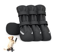 Dog Shoes, Waterproof Dog Boots & Paw Protectors, Breathable Dog Booties with Anti Slip Sole for Winter Snowy Day, Summer Hot Pavement, Rainy Weather Indoor and Outdoor (Size 6, Black)