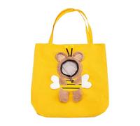 Dog Shoulder Carrying Bag Breathable Cartoon Pets Canvas Bag Elastic Cord | Canvas Pet Carrier with Head Out Opening, Cartoon Lion Design, Portable Handbag for Kitten Puppy Walking & Shopping