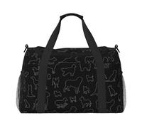 Dog Show Black Travel Duffel Bag Weekend Bag Weekender Overnight Carry On Hand Bag Workout Sport Hospital