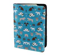 Dog Show Printing Cowhide Passport Holder,Passport Cover,Travel Card Cover Case For Men Women,Documents Protector, Black, One Size