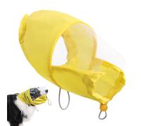 Dog Shower Ear Protector, Waterproof Dogs Bathing Ear Cover, Elastic Pet Cap for Grooming Swimming Rainy Days, Comfortable Showers Hat at Large and Small, Colour Yellow
