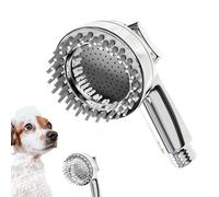 Dog Shower Head Attachment - ABS Standard Size Universal Fit | 2 In 1 Pet Bath Spray With Silicone Massage Comb Teeth Cleaning Tool