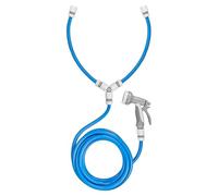Dog Shower Hot Cold Mix Water Hose Pipe 5m with Gun Blue Pet Grooming