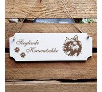 Dog Sign"Cairn Terrier" Door Sign with Personalised Engraving and Motif - Size Approx. 20 x 6.7 x 0.5 cm - Shabby Decoration Name Plate for Dogs