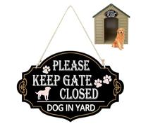 Dog Sign in the Yard Dog Signs for Yard - 13X9 Inch Beware of Dog Signs for Fence - Reflective Close Dog On Property Please Close Gate