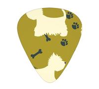 Dog Silhouette West Highland Animal West,12 Pcs Guitar Pick,3 Different Thickness Plectrums for Acoustic Guitar Bass Ukulele (0.46mm 0.96mm 0.71mm)