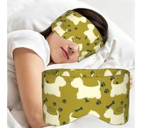 Dog Silhouette West Highland Animal West, Sleep Mask for Home Travel, Full Eye Covers Light Blocking Eye Mask Sleep Eye and Ear Muffs