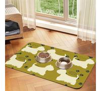 Dog Silhouette West Highland Animal West,Waterproof Pet Feeding Mat,Cat Dog Placemats for Food and Water, PU Leather Food Mats,40x60cm