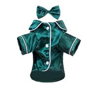 Dog Silk Pajamas Christmas Lapel Pet Pajamas And Chihuahua Comfortable And Breathable Two Legged Cat Clothing Dog Clothing Pet Clothes for Large Dogs Female (E, M)