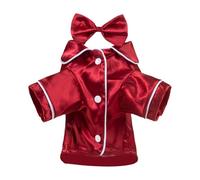 Dog Silk Pajamas Christmas Lapel Pet Pajamas And Chihuahua Comfortable And Breathable Two Legged Cat Clothing Dog Clothing Pet Clothes for Large Dogs Female (B, L)