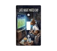 Dog Single Light Switch Cover Plate, Casual Cozy Television Sofa Fall Blue Plastic Standard Size Switch Plate Decorative for Bedroom Bathroom Kitchen Entrance Decor (Single)