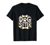 Dog Sitter Paw Prints and Bones Value Graphic T-Shirt, Men, Black, S